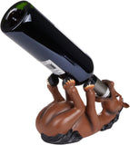 BRUBAKER Wine Bottle Holder Thirsty Horse - Drunk Animals - Polyresin Bottle Decoration - Figure Hand Painted - Table Top Bar Wine Accessory - Funny Wine Gift for Rider