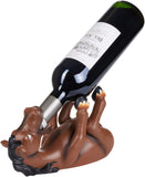 BRUBAKER Wine Bottle Holder Thirsty Horse - Drunk Animals - Polyresin Bottle Decoration - Figure Hand Painted - Table Top Bar Wine Accessory - Funny Wine Gift for Rider