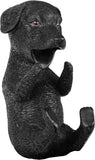BRUBAKER Wine Bottle Holder Thirsty Dog - Black Labrador - Drunk Animals - Polyresin Bottle Decoration - Table Top Figure Hand Painted Bar Accessory - Funny Wine Gift