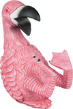 BRUBAKER Wine Bottle Holder Thirsty Flamingo - Drunk Animals - Polyresin Bottle Decoration - Pink Bird Decorative Figurine Hand Painted Bar Wine Accessory - Funny Wine Gift