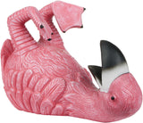 BRUBAKER Wine Bottle Holder Thirsty Flamingo - Drunk Animals - Polyresin Bottle Decoration - Pink Bird Decorative Figurine Hand Painted Bar Wine Accessory - Funny Wine Gift