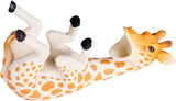 BRUBAKER Wine Bottle Holder Thirsty Giraffe - Drunk Animals - Polyresin Bottle Decoration - Table Top Safari Figurine Bar Hand Painted Wine Accessory - Funny Wine Gift