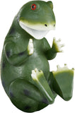 BRUBAKER Wine Bottle Holder Thirsty Frog - Drunk Animals - Polyresin Bottle Decoration - Table Top Figure Hand Painted Bar Wine Accessory for Wine Bar - Funny Wine Gift