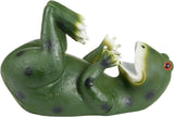 BRUBAKER Wine Bottle Holder Thirsty Frog - Drunk Animals - Polyresin Bottle Decoration - Table Top Figure Hand Painted Bar Wine Accessory for Wine Bar - Funny Wine Gift