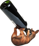 BRUBAKER Wine Bottle Holder Thirsty Dog - German Shepherd - Drunk Animals - Polyresin Bottle Decoration - Table Top Figure Hand Painted Bar Accessory - Funny Wine Gift