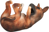 BRUBAKER Wine Bottle Holder Thirsty Dog - German Shepherd - Drunk Animals - Polyresin Bottle Decoration - Table Top Figure Hand Painted Bar Accessory - Funny Wine Gift