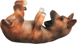 BRUBAKER Wine Bottle Holder Thirsty Dog - German Shepherd - Drunk Animals - Polyresin Bottle Decoration - Table Top Figure Hand Painted Bar Accessory - Funny Wine Gift
