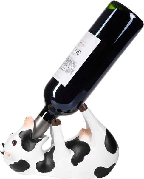 BRUBAKER Wine Bottle Holder Thirsty Cow - Drunk Animals - Polyresin Bo
