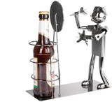 BRUBAKER Beer Bottle Holder Darts Championship - Metal Sculpture Bottle Stand Dartboard - Figure Beer Gift for Dart Players and Fans with Greeting Card