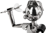 BRUBAKER Beer Bottle Holder Darts Championship - Metal Sculpture Bottle Stand Dartboard - Figure Beer Gift for Dart Players and Fans with Greeting Card