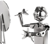 BRUBAKER Beer Bottle Holder Darts Championship - Metal Sculpture Bottle Stand Dartboard - Figure Beer Gift for Dart Players and Fans with Greeting Card