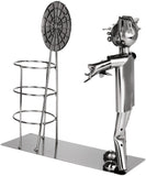 BRUBAKER Beer Bottle Holder Darts Championship - Metal Sculpture Bottle Stand Dartboard - Figure Beer Gift for Dart Players and Fans with Greeting Card