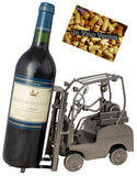 BRUBAKER Wine Bottle Holder 'Forklift' - Table Top Metal Sculpture