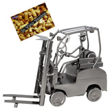 BRUBAKER Wine Bottle Holder 'Forklift' - Table Top Metal Sculpture