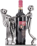 BRUBAKER Bottle Holder Dance Couple - Pair Sculpture Metal - Bottle Stand - with Greeting Card - Wedding Favours