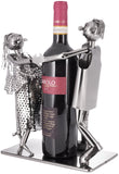 BRUBAKER Bottle Holder Dance Couple - Pair Sculpture Metal - Bottle Stand - with Greeting Card - Wedding Favours