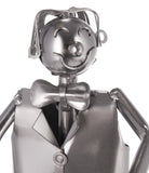 BRUBAKER Bottle Holder Dance Couple - Pair Sculpture Metal - Bottle Stand - with Greeting Card - Wedding Favours