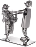 BRUBAKER Bottle Holder Dance Couple - Pair Sculpture Metal - Bottle Stand - with Greeting Card - Wedding Favours