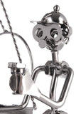 BRUBAKER XXL Bottle Holder Wine - Hot Air Balloon with Couple Metal - Bottle Stand with Greeting Card for Love Gifts