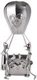 BRUBAKER XXL Bottle Holder Wine - Hot Air Balloon with Couple Metal - Bottle Stand with Greeting Card for Love Gifts