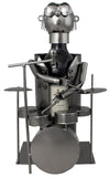 BRUBAKER Wine Bottle Holder 'Drummer' - Table Top Metal Sculpture