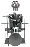BRUBAKER Wine Bottle Holder 'Drummer' - Table Top Metal Sculpture
