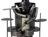 BRUBAKER Wine Bottle Holder 'Drummer' - Table Top Metal Sculpture