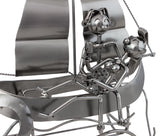 BRUBAKER Wine Bottle Holder 'Boat' - Table Top Metal Sculpture