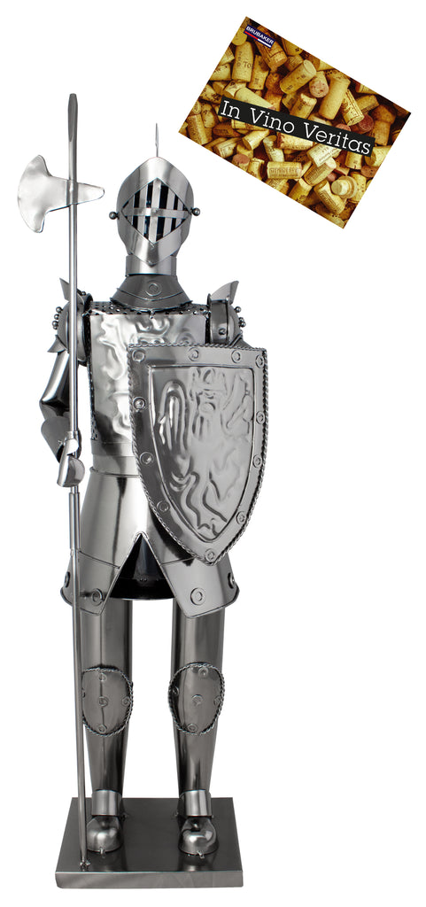 BRUBAKER Wine Bottle Holder 'Knight' - Table Top Metal Sculpture
