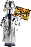 BRUBAKER Wine Bottle Holder Female Doctor - Metal Sculpture Bottle Stand - 7.9 inches - Wine Gift for Patients Female Specialist Medical Students for Study - with Greeting Card