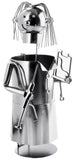BRUBAKER Wine Bottle Holder Female Doctor - Metal Sculpture Bottle Stand - 7.9 inches - Wine Gift for Patients Female Specialist Medical Students for Study - with Greeting Card
