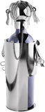 BRUBAKER Wine Bottle Holder Hair Stylist - Metal Sculpture Bottle Stand - 7.9 inches - Wine Gift for Hairdressers and Barbers - with Greeting Card