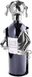 BRUBAKER Wine Bottle Holder Hair Stylist - Metal Sculpture Bottle Stand - 7.9 inches - Wine Gift for Hairdressers and Barbers - with Greeting Card