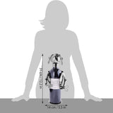 BRUBAKER Wine Bottle Holder Hair Stylist - Metal Sculpture Bottle Stand - 7.9 inches - Wine Gift for Hairdressers and Barbers - with Greeting Card