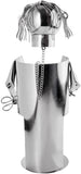 BRUBAKER Wine Bottle Holder Hair Stylist - Metal Sculpture Bottle Stand - 7.9 inches - Wine Gift for Hairdressers and Barbers - with Greeting Card
