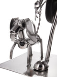 BRUBAKER Bottle Holder Wine - Couple with Dog - Decoration Object Metal - Bottle Stand with Greeting Card