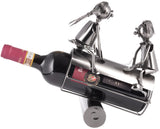 BRUBAKER Bottle Holder Couple on a Seesaw - Metal Rocker with Bottle Stand - with Greeting Card