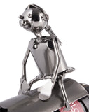 BRUBAKER Bottle Holder Couple on a Seesaw - Metal Rocker with Bottle Stand - with Greeting Card