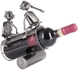 BRUBAKER Bottle Holder Couple on a Seesaw - Metal Rocker with Bottle Stand - with Greeting Card