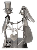 BRUBAKER Wine Bottle Holder 'Wedding Couple' - Table Top Metal Sculpture