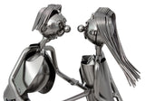 BRUBAKER Wine Bottle Holder 'Couple on Bike' - Table Top Metal Sculpture