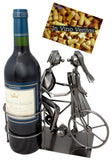 BRUBAKER Wine Bottle Holder 'Couple on Bike' - Table Top Metal Sculpture