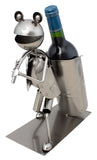 BRUBAKER Wine Bottle Holder 'Frog' - Table Top Metal Sculpture