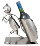 BRUBAKER Wine Bottle Holder 'Frog' - Table Top Metal Sculpture