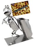 BRUBAKER Wine Bottle Holder 'Frog' - Table Top Metal Sculpture