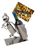 BRUBAKER Wine Bottle Holder 'Frog' - Table Top Metal Sculpture