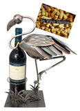 BRUBAKER Wine Bottle Holder 'Flamingo' - Table Top Metal Sculpture