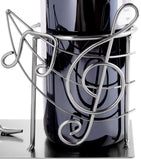 BRUBAKER Wine Bottle Holder Singer - Metal Sculpture Bottle Stand - 7.5 Inches - Wine Gift for Musicians and Music Fans - with Greeting Card