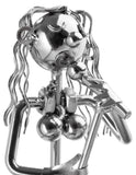 BRUBAKER Wine Bottle Holder Singer - Metal Sculpture Bottle Stand - 7.5 Inches - Wine Gift for Musicians and Music Fans - with Greeting Card