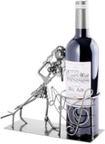 BRUBAKER Wine Bottle Holder Singer - Metal Sculpture Bottle Stand - 7.5 Inches - Wine Gift for Musicians and Music Fans - with Greeting Card